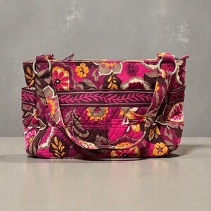 VERA BRADLEY Stephanie Shoulder Bag Tote CARNABY Retired Pink Brown Quilted